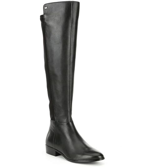 michael kors bromley tall leather block heel boots